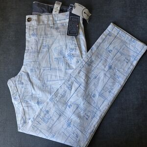 Vineyard Vines Men 34x32 Sailboat Blueprint Pants Stretch Nautical Print
